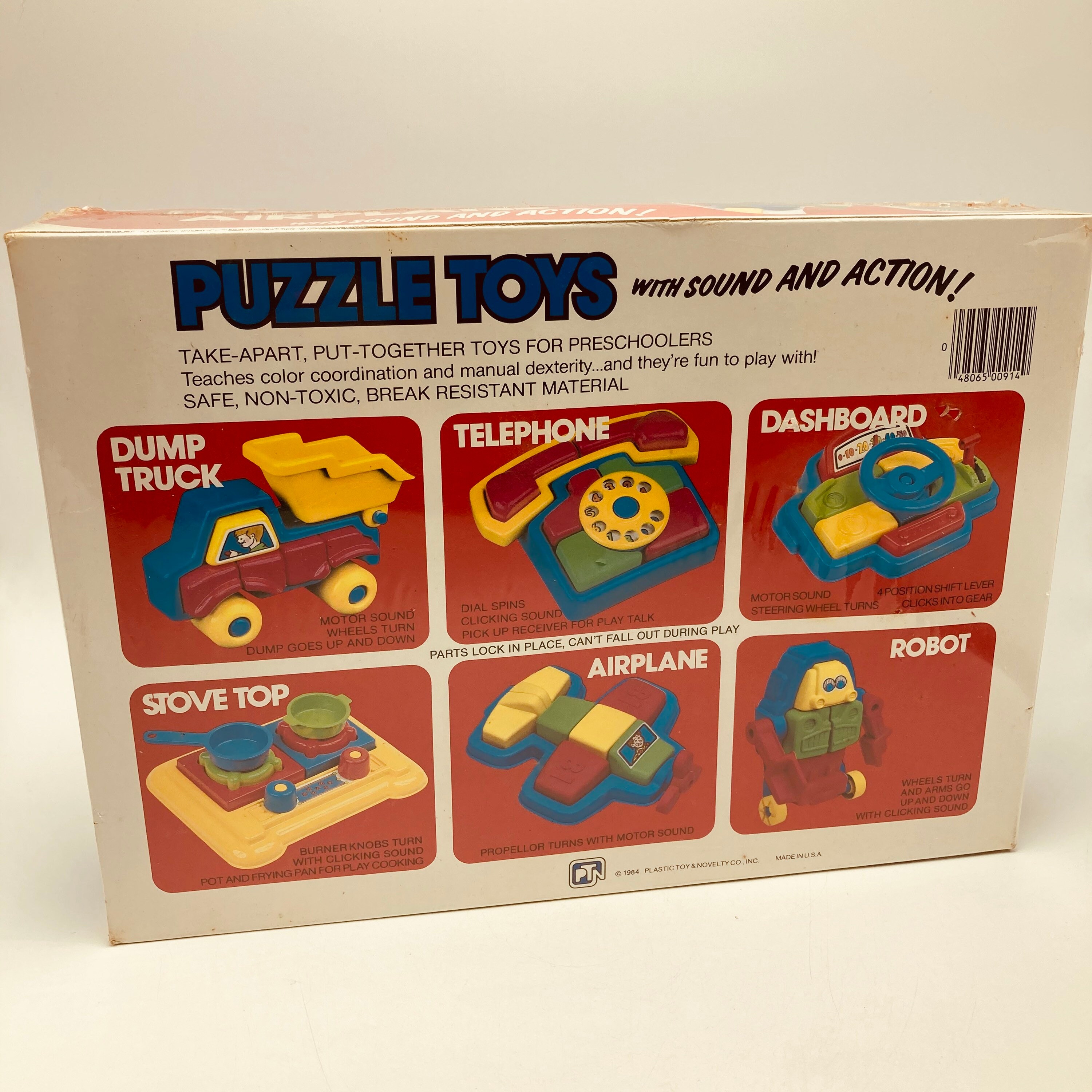 Vintage 1984 Plastic Toy & Novelty Puzzle Toys Airplane Sound Etsy