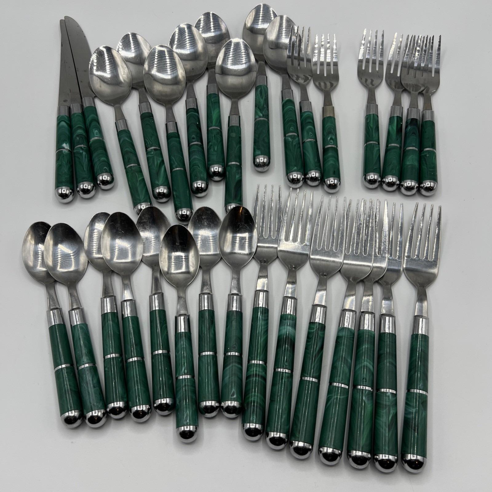 Ensemble De Couverts Ambrés – Couteaux Et Fourchettes Avec Pierres Orange (occasion)