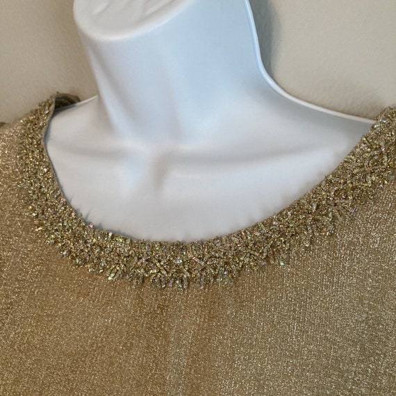 Vintage 1960s Gold Metallic Blouse Fashioned by A… - image 2