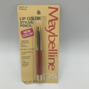 Vintage Maybelline Lip Color Pencil Firefrost Red Lipstick 1979