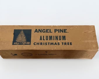 Vintage jaren 1950 engel grenen aluminium kerstboom 41 takken 4 ft hoog voltooid