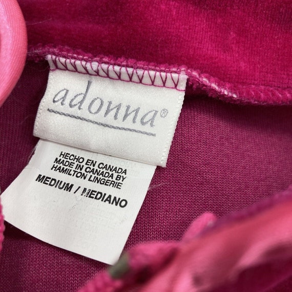 Adonna Long Velour Robe Zipper Nightgown Medium P… - image 3