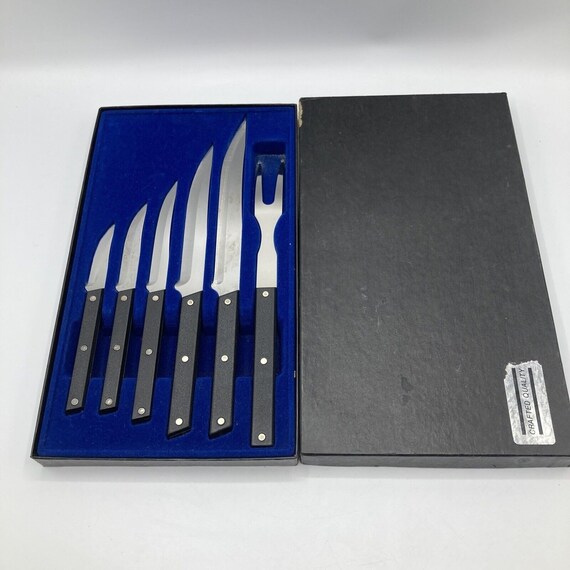 Rada Cutlery Utility Steak Knives Gift Set Stainless Steel Knife , Set of 6, Black