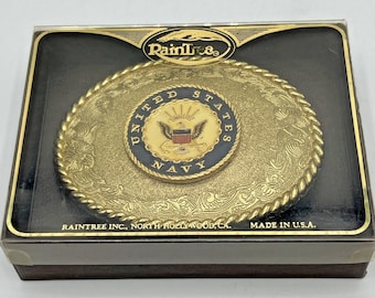 Vintage 1978 Raintree Gürtelschnalle der Vereinigten Staaten Navy USA Box
