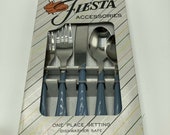 Fiesta Flatware Place Setting 5 Pc Periwinkle Blue Fiestaware Fork Knife Spoon