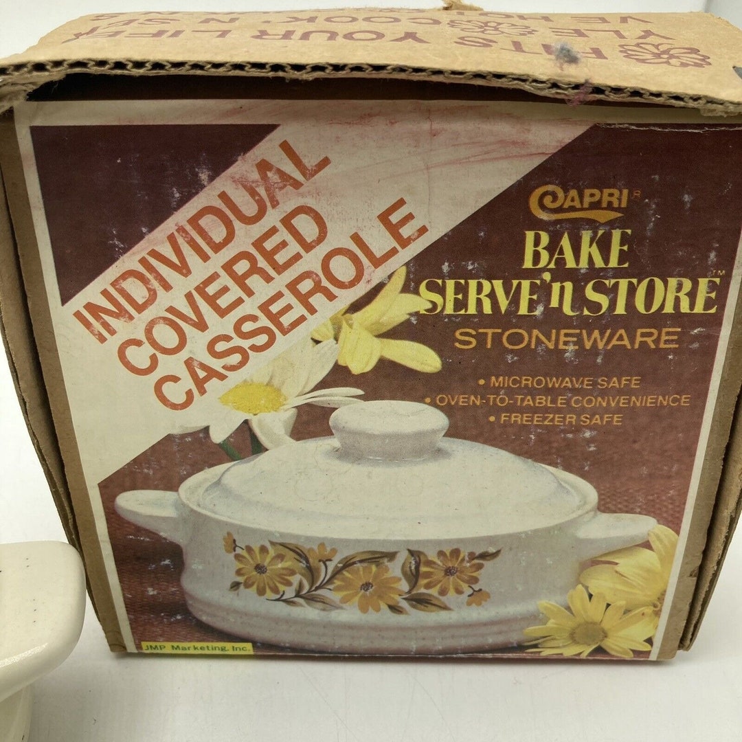 Vintage Capri Bake Serve N Store Stoneware Orange Green Gold Etsy