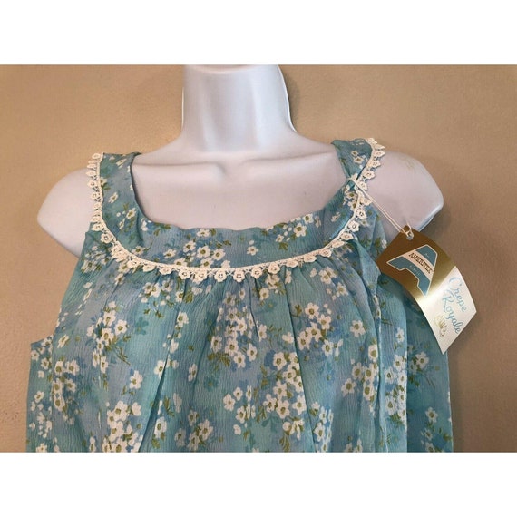 Vintage Barad Crepe Royale Housedress Blue Foral … - image 2