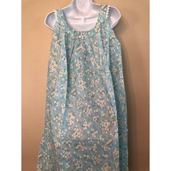 Vintage Barad Crepe Royale Housedress Blue Foral … - image 3