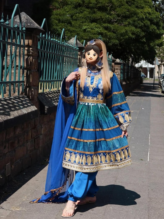 slim fit dress slacks Timeless Elegance: Royal Blue Embroidered Dress main image 1