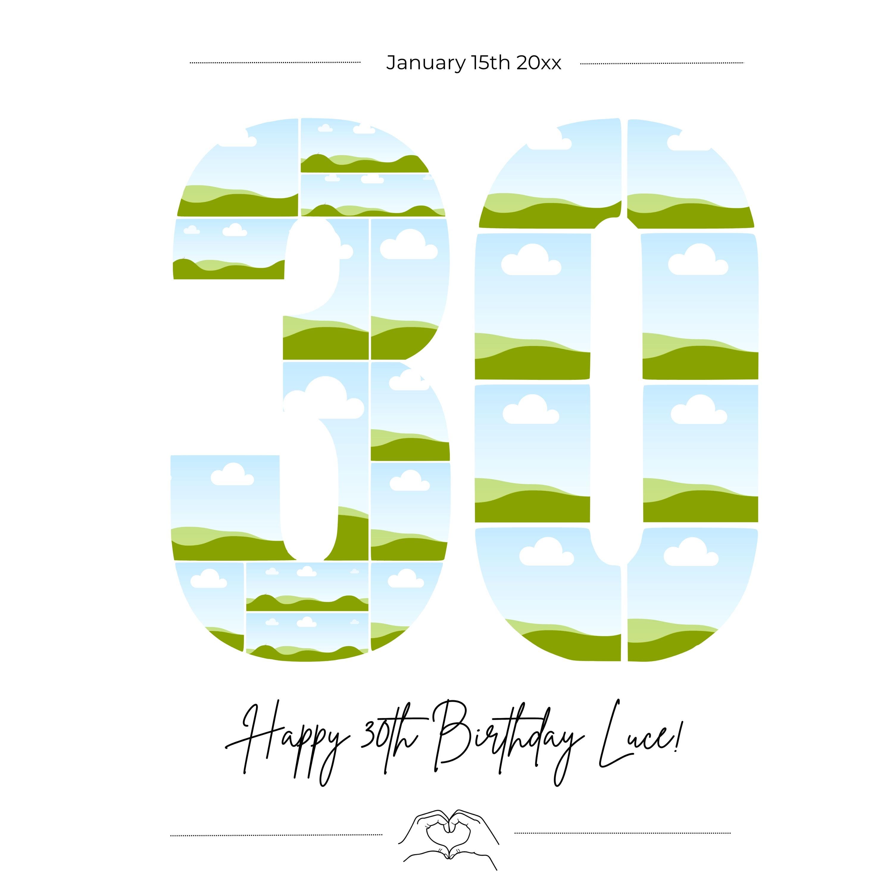 Photo Collage Poster Number 30 - Customizable Digital or Printable ...