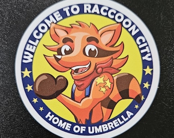 Mr. Raccoon of Raccoon City Welcomes You Sticker, Resident Evil Merch