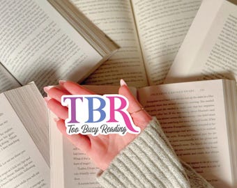 Too Busy Reading Sticker: Bookish Waterproof Vinyl Decal