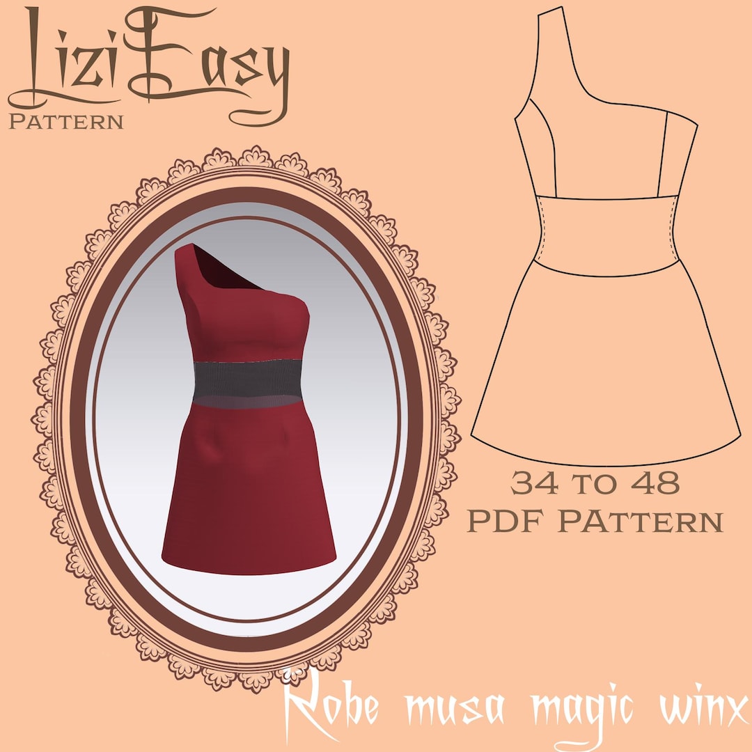 Sewing Pattern - Musa Winx Club Magic Dress - A4 PDF Pattern - Sizes 34 ...