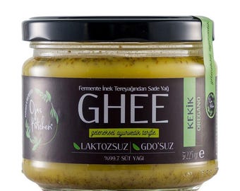 Ojas Kitchen Ayurvedic Thyme Ghee Butter | 100% Natural | Lactose Free Cow Ghee | High Smoke Point | Casein Free | Turkish Ghee | 225 gr