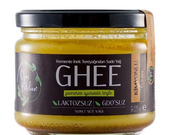 Ojas Kitchen Ayurvedic Clarified Ghee Butter with Cumin | 100% Natural | Lactose Free Cow Ghee | High Smoke Point | Casein Free | 225 gr