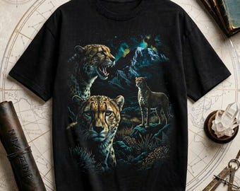Vintage Cheetah Shirt Retro Animal Graphic Tee Comfort Colors Streetwear Aesthetic Halftone Design Cheetah Nature Lover Gift Unisex Tshirt