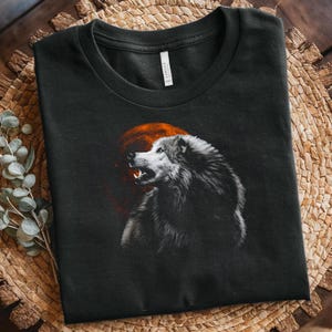 Wolf Halftone T-Shirt Design: DTF, DTG, PNG (Digital Download)
