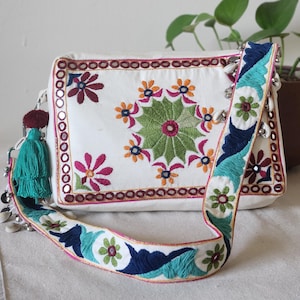 Handcrafted Embroidered Clutch Sling Bag: Boho Style