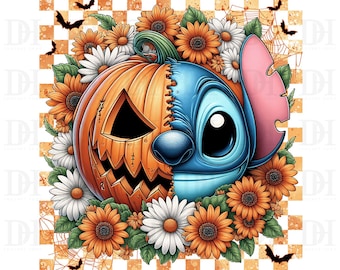 Halloween Cartoon Floral Png, Floral Fall Horror Face Png, Fall Vibes Horror Png, Horror Fall Png, Floral Fall Png, Cartoon Halloween Png