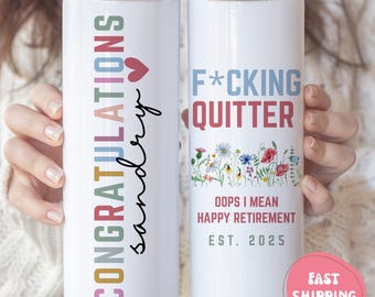 Funny Retirement Tumbler, Personalized Retirement Gift for Coworker, Custom Name Office Farewell Cup, Retirement Party Gift Idea