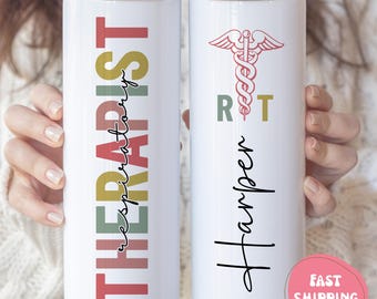 Respiratory Therapist Tumbler, Personalized RT Name Cup, Custom Respiratory Therapy Gift, RT Appreciation Gift, Medical Professional Cup