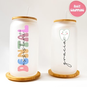 Personalized Dental Assistant Tumbler, Custom Name Tooth Cup, Dental Appreciation Gift, Cute Dentist Office Gift, Dental Staff Gift Idea