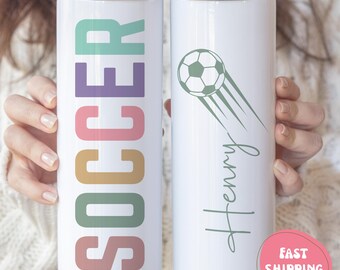Personalized Soccer Tumbler, Custom Name Soccer Player Cup, Soccer Coach Gift, Team Gift Idea, Soccer Mom or Dad Cup