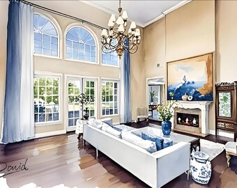 Custom House Drawing From Photo, House warming gift, Realtor Closing Gift, First Home Gift, House Portrait, Watercolor from Photo