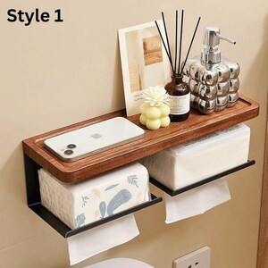 Handmade Wooden Tissue Holder Wall Shelf, Toilet Paper Holder, Bathroom Storage, Stylish & Functional Home Decor, Perfect Housewarming Gift