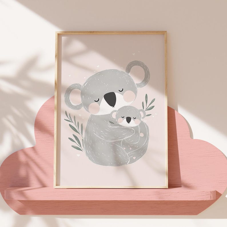 Koala Bears Print - Baby Nursery Poster - Boho Style Girls Bedroom ...