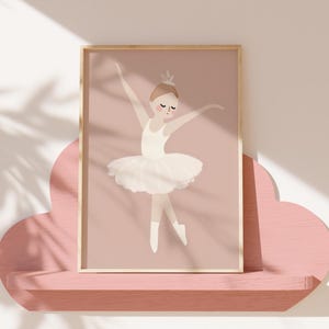Lámina de bailarina - Póster para habitación de bebé - Lámina estilo bohemio para dormitorio de niña - Lámina decorativa de pared para niños - Arte para amantes de las bailarinas - Lámina A5, A4, A3 y A2