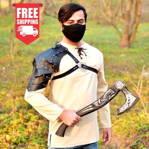 Medieval Kight Shoulder Armor, Renaissance Viking Larp Armor, Gothic Men Leather Armor, Samurai Warrior Armor, Medieval Pirate Cosplay Armor