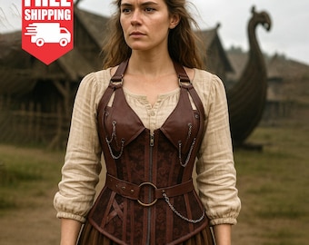 Wikinger Renaissance Korsett für Frauen, Mittelalterliches Overbust Ren Faire Korsett, Vintage Renaissance Piraten Korsett, Mittelalterliches Cosplay Kostüm