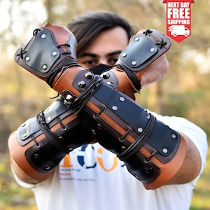 Medieval Viking Knight Armor, Renaissance Samurai Larp Armor, Men Leather Armor, Medieval Ren Faire Carnival Hand Armor, NEXT DAY DISPATCH