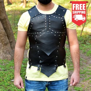 Viking Knight Armor, Medieval Chest Larp Armor, Samurai Men Leather Armor, Medieval Warrior Costume, Renaissance Faire Gothic Cosplay Armor