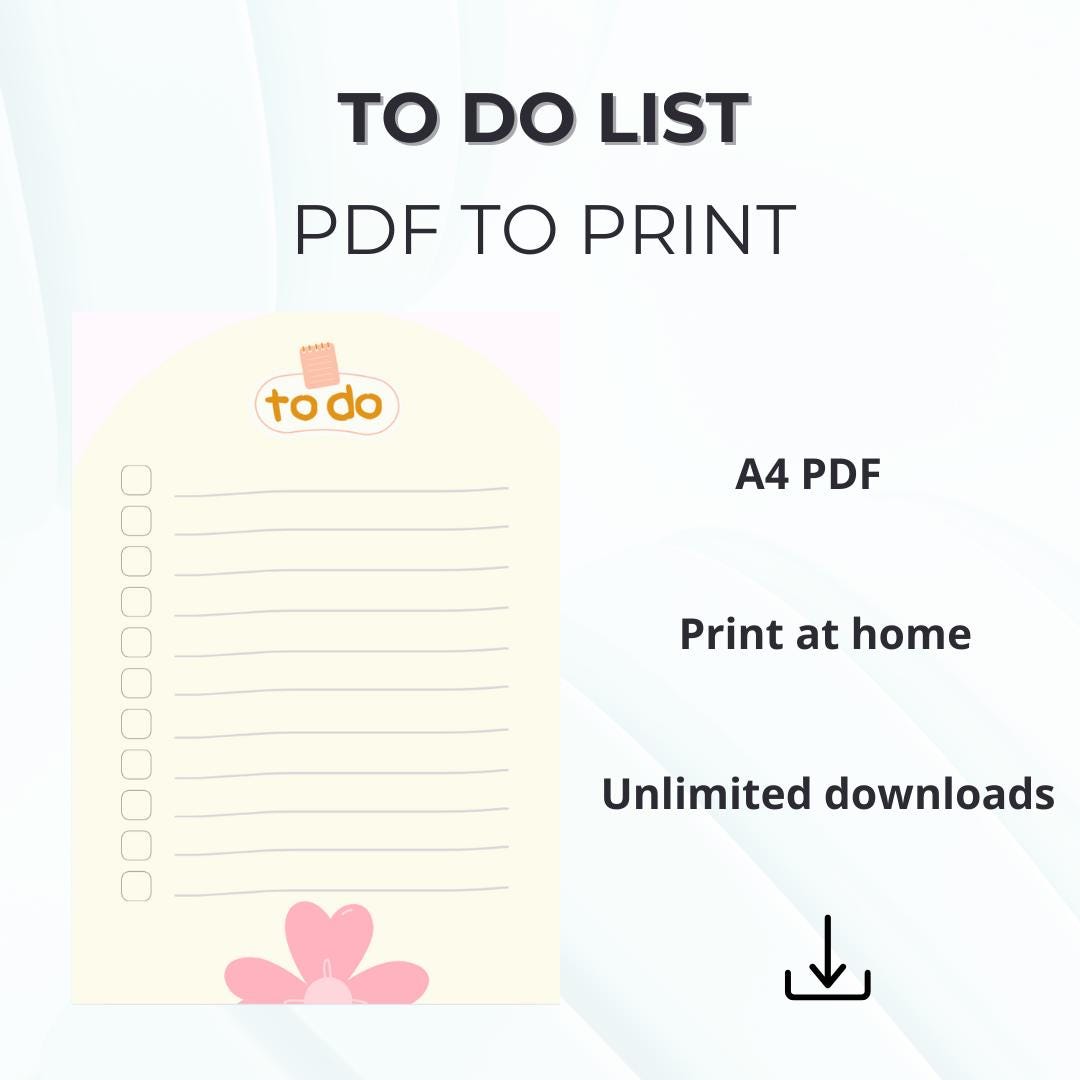 Printable To-do List A4 | Minimalist Daily Planner PDF | Simple Task ...