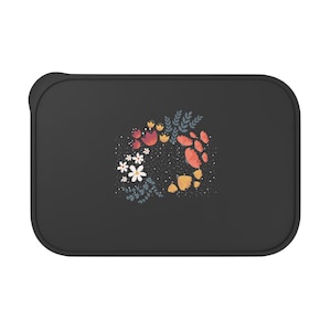 Floral PLA Bento Box, Eco-Friendly Lunch Container for Adults, Meal Prep Tupperware, Gift Idea for Foodies, Reusable Utensils Included