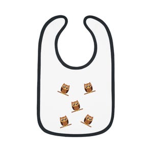 愛らしいフクロウのベビービブ、かわいい幼児用授乳ビブ、ベビーシャワーギフトに最適、子供用フクロウのビブ、楽しい幼児用ビブ、ベビーシャワーの必需品