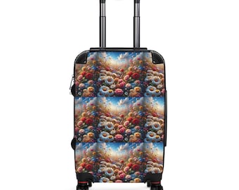 Colorful Flower Field Suitcase | Floral Luggage Cover, Travel Carry-On