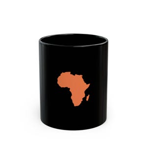 Tazza da caffè nera con silhouette africana, 11 oz o 15 oz, ottimo regalo per viaggiatori, amanti dell&#39;avventura, celebrazione della diaspora africana, casa unica
