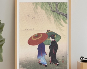 Japanese Ukiyo-e Print: Japanese Vintage Art, Kimono women art, Classic poster, Geisha bijinga, Ukiyoe art, Meiji era