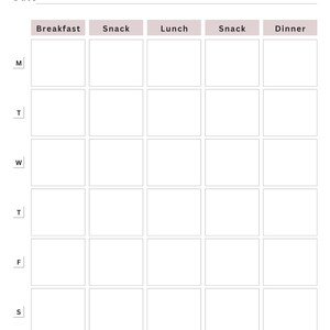 Food Diary - PRINTABLE Journal Page - Planner Page - Printable Food Journal - Printable Food Log - Food Tracker - Meal Tracker - Meal Plan