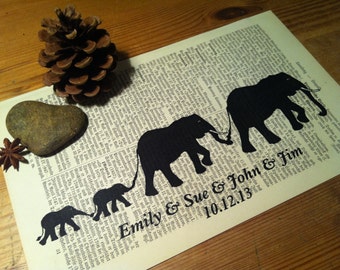 elephant, dictionary print, zero waste gifts, bookish gifts, librarian gifts