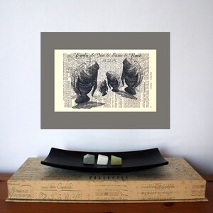 Manatee Family Gift, dictionary print, literary gifts, book nook, bookish gifts, old book pages