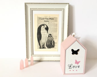Old Book Pages Penguin Print, Bookish Gifts and Literary Gifts
