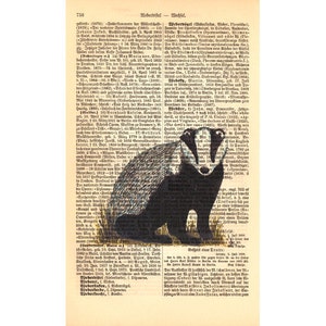 Baby Zimmer Dekoration | Baby Geschenk | Wand Dekor | Dachs | Kunstdruck | Buchkunst | Baby | Geschenk | Mama Geschenk | Kinderzimmer Deko