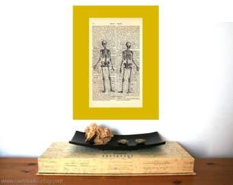 Medical Student Gift, Art Print on old book pages, literary gifts