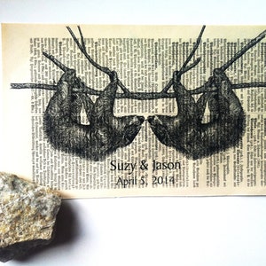 Sloth Love Print on old book pages, Sloth Gifts, literary gifts image 3