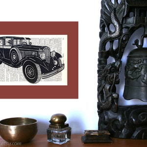 Black Oldtimer, dictionary print, literary gifts, book nook image 1