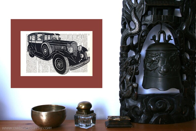 Black Oldtimer, dictionary print, literary gifts, book nook image 1